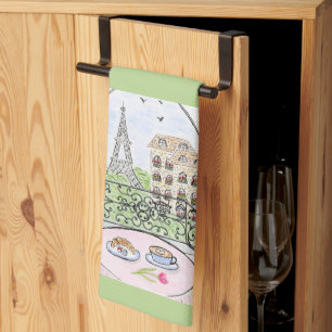 Skurrile Pariser Eiffelturm-Besteck Geschirrtuch