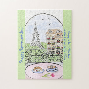 Skurrile Pariser Eiffelturm RENTENBEGINN Puzzle