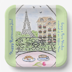 Skurrile Pariser Eiffelturm RENTNER Name Pappteller