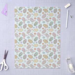 Skurrile Pastell Süße Ostereier Blumenmuster Seidenpapier