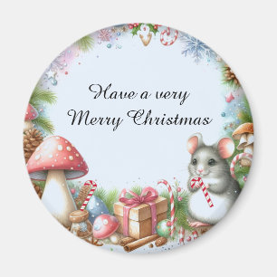 Skurrile Pilze und Weihnachtswünsche der Maus Magnet