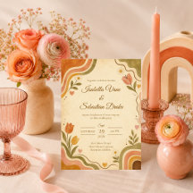 Skurrile Retro-Blumenhochzeit