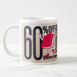 Skurrile rote Buchfigur Unwissenheit verboten Moti Jumbo-Tasse