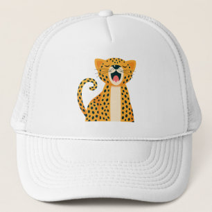 Skurrile Safari-Tier-Gähnen Gepard Cartoon Truckerkappe
