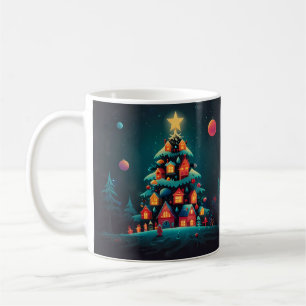 Skurrile Schneemann-Weihnachtsgrafik Kaffeetasse