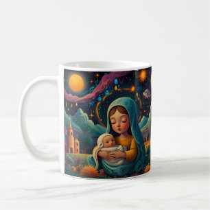 Skurrile Schneemann-Weihnachtsgrafik Kaffeetasse