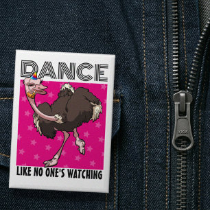 Skurrile Strauß-Tänzer-Party-Accessoires Tierkunst Button