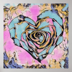 Skurrile süße herzige farbenfrohe Zeichnung Poster