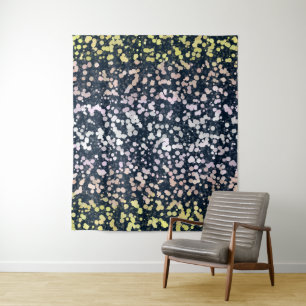 Skurrile Süße Retro-Boho-Flora-Pangender-Stolzflag Wandteppich