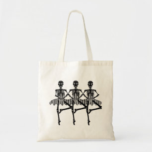 Skurrile tanzende Ballerina-Skelette Halloween Tragetasche