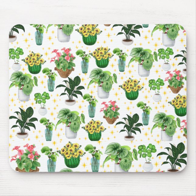 Skurrile Topfpflanzen-Decke Mousepad (Vorne)
