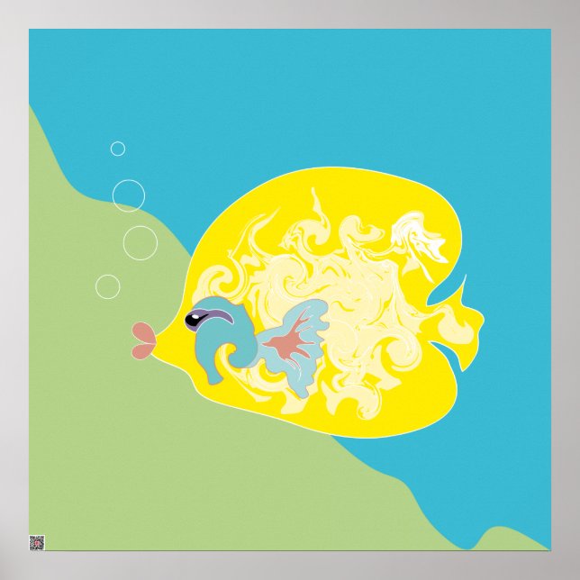 Skurrile tropische Fisch-Ozean-Kunst Poster (Vorne)
