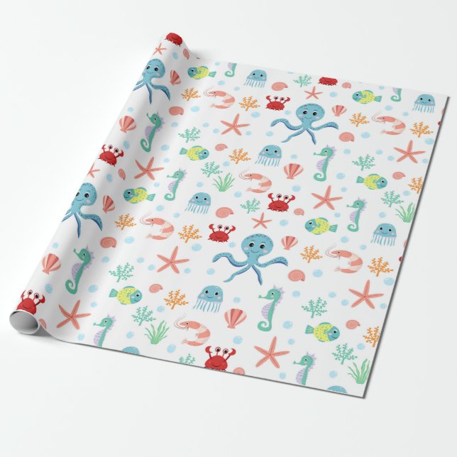 Skurrile Unterwasser-Meeresgeschöpfe Geschenkpapier (Ungerollt)