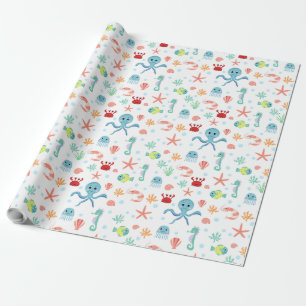 Skurrile Unterwasser-Meereslebewesen Geschenkpapier