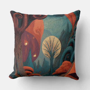 Skurrile Wald-Fantasie-Kunst-Kissen Kissen