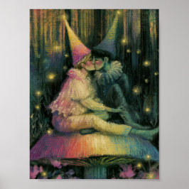 Skurrile Wald-Pilz-Fee-Traum-Romantik-Kunst Poster