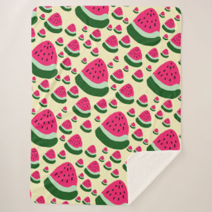 Skurrile Wassermelonen Süßes Sommerfruchtmuster Sherpadecke