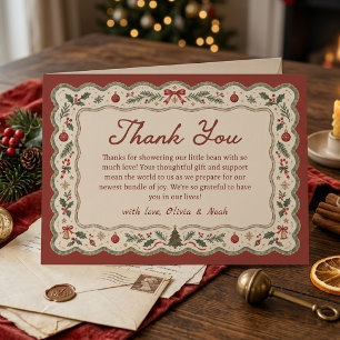 Skurrile Weihnachts-Baby-Shower-Dankeskarten Dankeskarte