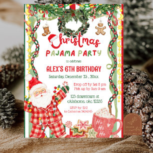 Skurrile Weihnachts-Pyjama-Party Geburtstag Einladung
