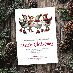Skurrile Weihnachtsgrüße-Hühner Editable Karte