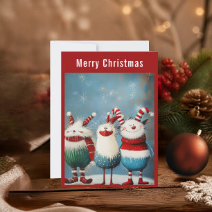 Skurrile Weihnachtskreaturen Feiertagskarte