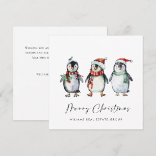 Skurrile Weihnachtsmann-Pinguine Weihnachts- Unter Feiertagskarte