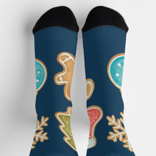 Skurrile Weihnachtsplätzchen-Icons Socken