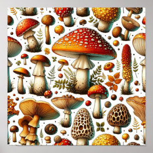 Skurrile Wilde Pilze Poster