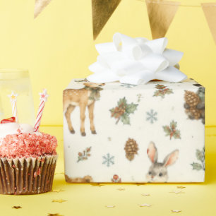 Skurrile Winter-Waldtiere-Muster Geschenkpapier