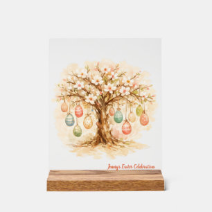 Skurriler anpassbarer blühender Baum mit Eiern Acrylschild