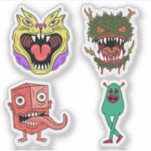 Skurriler Bunter Retro-Monster-Charakter