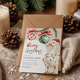 Skurriler Gänse-Weihnachtsfeier Einladung