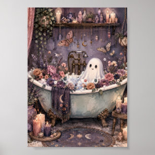 Skurriler Geister-Schaumbad-Blumen-Whimsigoth Poster