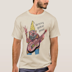 Skurriler Gnom mit Friedensgitarre, Groovy 60er-Vi T-Shirt