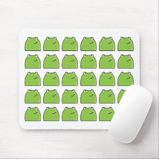 Skurriler grüner Frosch-Muster | Süßes Tier-Mauspa Mousepad