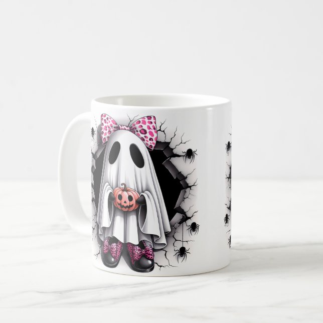 Skurriler Halloween-Geist Kaffeetasse (Vorderseite Links)