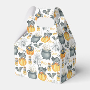 Skurriler Halloween-Kessel und Katzen-Muster Geschenkschachtel