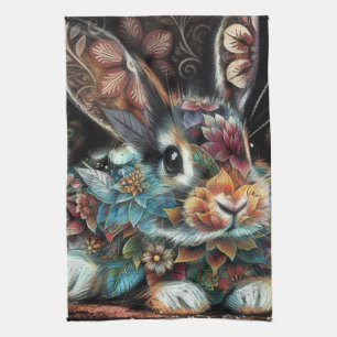 Skurriler Hase Kaninchen Floral Abstrakt Cottageco Geschirrtuch
