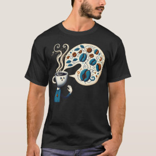Skurriler Kaffeetassen-Headee-Künstlerischer Spaß T-Shirt