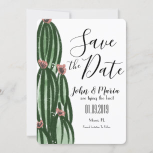 Skurriler Kaktus Kunstvolles Save-the-Date Einladung