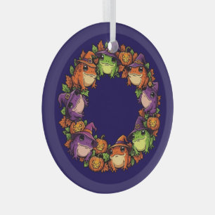 Skurriler Kranz geschmückt mit Kröten-Jackolantern Ornament Aus Glas