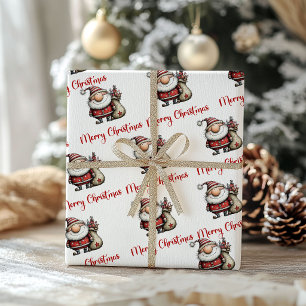 Skurriler lustiger Weihnachtsmann Cartoon-Geschenk Geschenkpapier