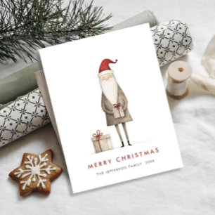 Skurriler minimalistischer Weihnachtsmann Weihnach Postkarte