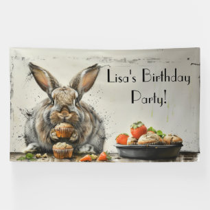 Skurriler Osterhasen-Geburtstagscupcake Personalis Banner