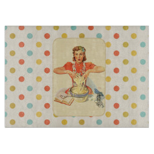 Skurriler Polka-Punkt-Vintage-Koch Schneidebrett