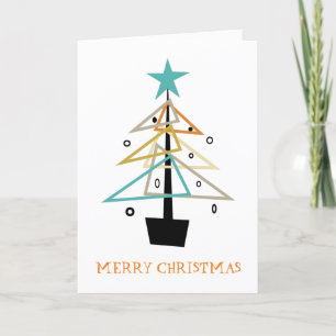 Skurriler Retro-Weihnachtsbaum Mid Century Modern Feiertagskarte