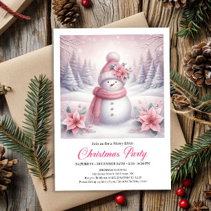 Skurriler Rosa Schneemann Editierbare Weihnachten Einladung