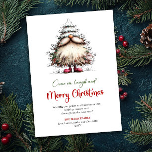 Skurriler Santa-Weihnachtsgrußkarte Feiertagskarte