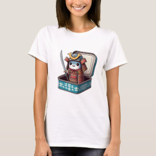 Skurriler Sardinen-Samurai-Frauen-T-Shirt T-Shirt