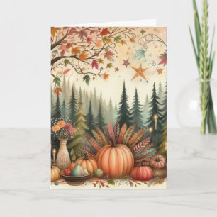 Skurriler Truthahnfedern Thanksgiving Karte